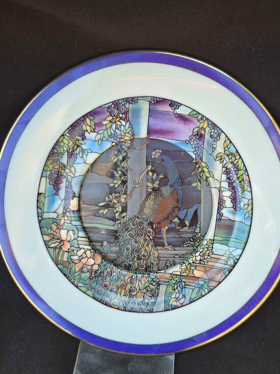 Other - 1983 “Peacock and Wisteria” Plate • Tiffany Gardens Series • Louis Comfort Tiffa
